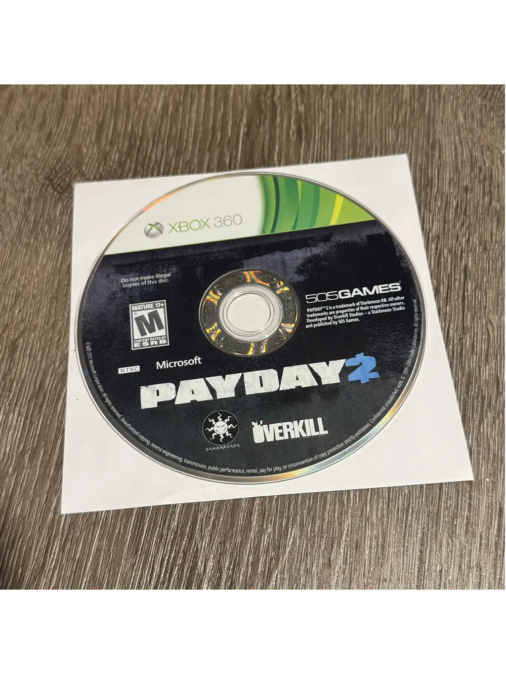 Payday 2 Video Game for Xbox 360